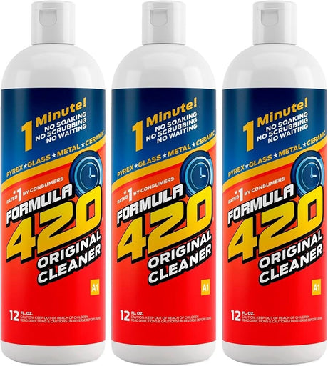 Glass Cleaner Ceramic Metal Bong Hookah Safe Cleaner 12 Oz Bottle 3 Pack