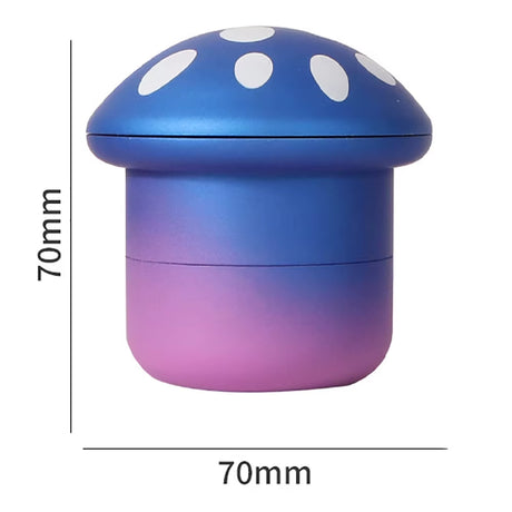LARGE MUSHROOM-SHAPED METAL HERB & TOBACCO GRINDER – COLORFUL DESIGN