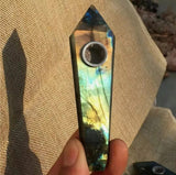 Natural Quartz Smoking Pipe Crystal Point Wand Stone Rock Obelisk Healing 1Pc