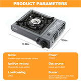 GVDV PORTABLE 1-BURNER BUTANE CAMPING GRAY STOVE WITH UPDATED CARRYING CASE