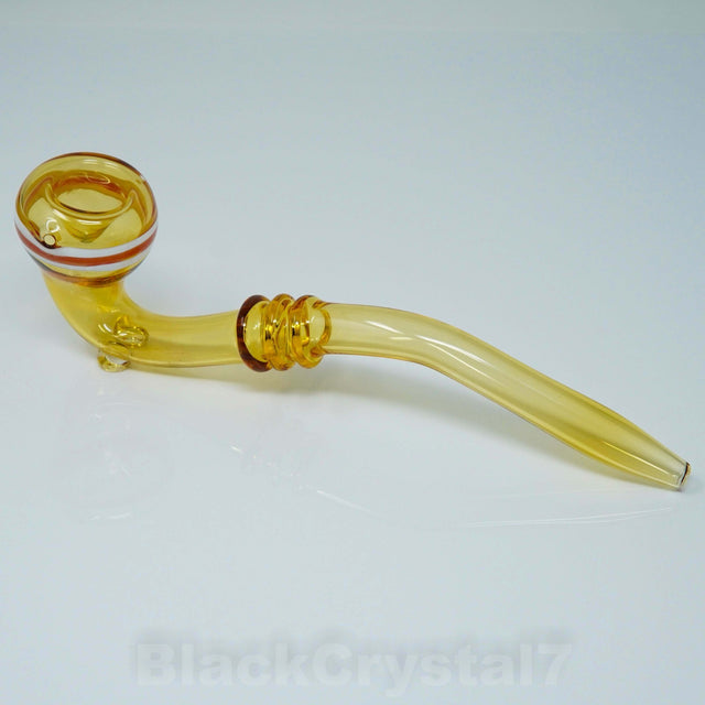8.5" Handmade Golden Sun Color Thin Sherlock Tobacco Smoking Bowl Glass Pipes
