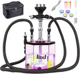 Hookah Set 2 Hose Hookahs Shisha with Everything Modern Cube Hookahs Acrylic Hoo