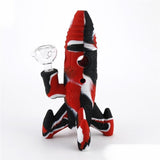 8" Silicone / Glass Space Rocketship UFO Water Pipe Bubbler Bong W/ Glass Bowl