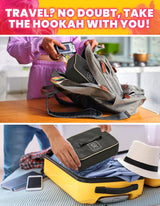 PORTABLE WHITE HOOKAH SET WITH EVERYTHING AND TRAVEL BAG SMALL HOOKAH SET