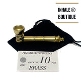 Collectible Metal Smoking Pipe/ Brass-Plated Metal Pipe/ in a Black Velvet Pouch