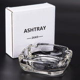 Glass Ashtray for Cigarettes Sturdy Transparent Outdoor Cigar Ashtray