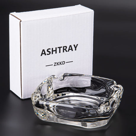 Glass Ashtray for Cigarettes Sturdy Transparent Outdoor Cigar Ashtray