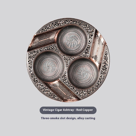Three-Slot Retro Metal Easy-To-Clean Cigar Ashtray