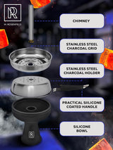 BLACK SILICONE HOOKAH BOWL SET SILICONE – PREMIUM SHISHA BOWL PHUNNEL HOOKAH BOWL