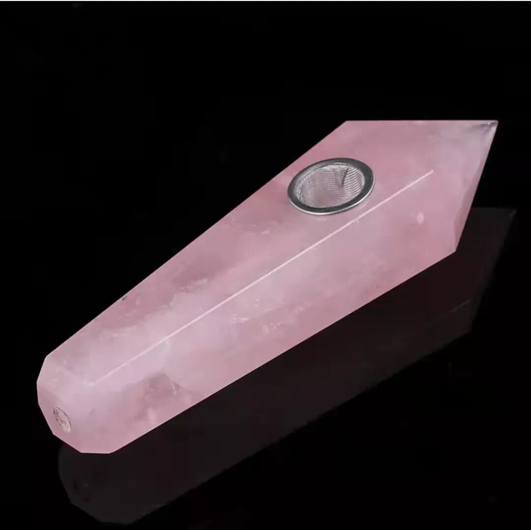 Natural Quartz Smoking Pipe Crystal Point Wand Stone Rock Obelisk Healing 1Pc