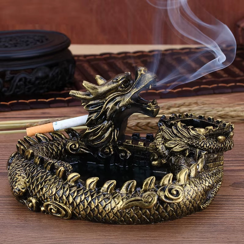 Creative Design Unique Portable Living Room Ashtray for Car Interior Home Frame Dragon Ashtray as Gift for Friends