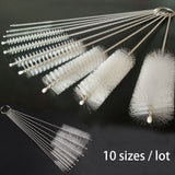 10Pcs Pipe Cleaners Brush Smoking / Tobacco Pipe Cleaning Tools White 10 Sizes