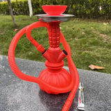 ACRYLIC SHISHA HOOKAH SET WITH SINGLE SILICONE HOSE FOR OUTDOOR TRAVEL PORTABLE NARGUILE CACHIMBA ACCESSORIES