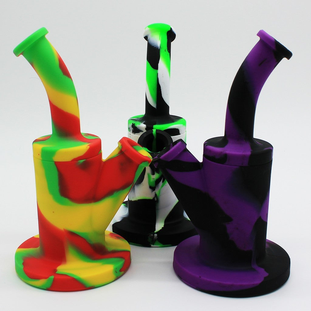 Silicone Rig Smoking Water Pipe Tobacco with 14Mm Glass Bowl