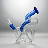 7'' Glass Bong Recycler Tornado Perc Smoking Water Pipe Hookah Bubbler W/Bowl