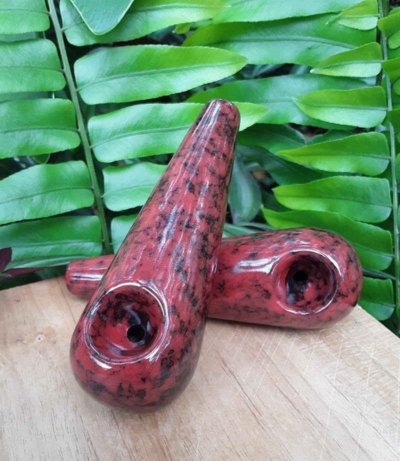Ceramic Tobacco Smoking Pipe 4.25" Reactive Glaze Cigar Shaped * Dragon'S Fire
