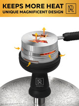 PREMIUM BLACK SILICONE PHUNNEL HOOKAH BOWL SET WITH DURABLE HEAT-RESISTANT DESIGN