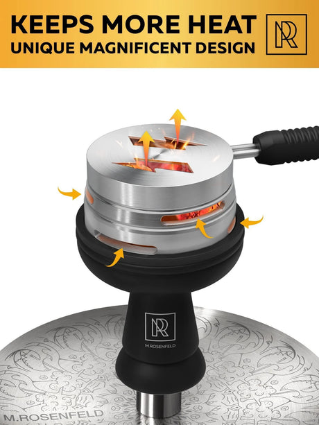 PREMIUM BLACK SILICONE PHUNNEL HOOKAH BOWL SET WITH DURABLE HEAT-RESISTANT DESIGN