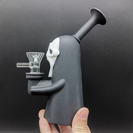 6.3" Faceless Man Hookah Smoking Bubbler Silicone Bong Water Pipe W/ Glass Bowl