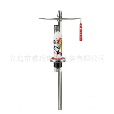 EL BOMBER STAINLESS STEEL SINGLE TUBE HOOKAH SET WITH GLASS BASE