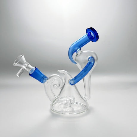 7'' Glass Bong Recycler Tornado Perc Smoking Water Pipe Hookah Bubbler W/Bowl