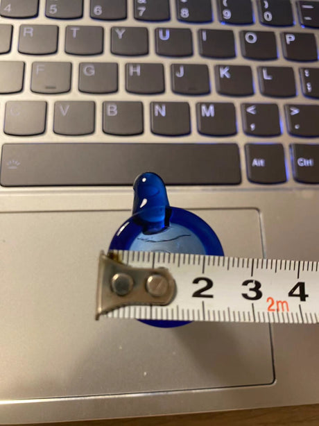 Glass Funnel Bowl Glass Slide Bowl with 6 Holes Honeycomb Screen 14Mm Male Blue