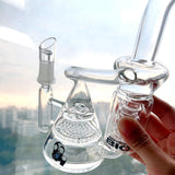Helix Coil Glass Water Pipe Concentrate Spiral Bong Bubbler Recycler Hookah 14Mm