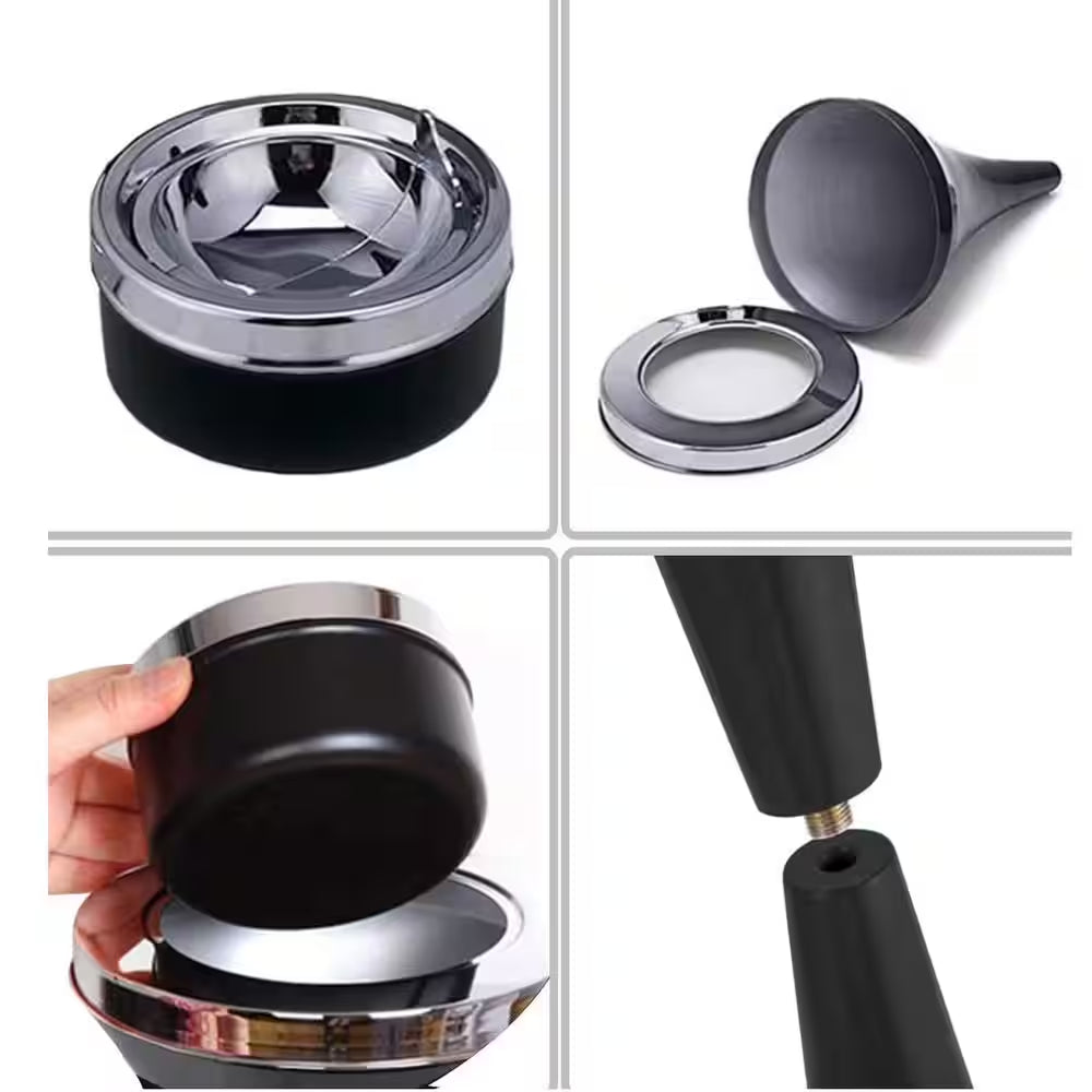 24 In. H Standing Outdoor Ashtray with Lid, Detachable Ashtray Stand