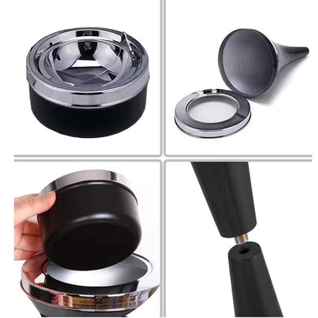 24 In. H Standing Outdoor Ashtray with Lid, Detachable Ashtray Stand