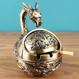 Vintage Ashtray with Lid for Cigarettes,Met