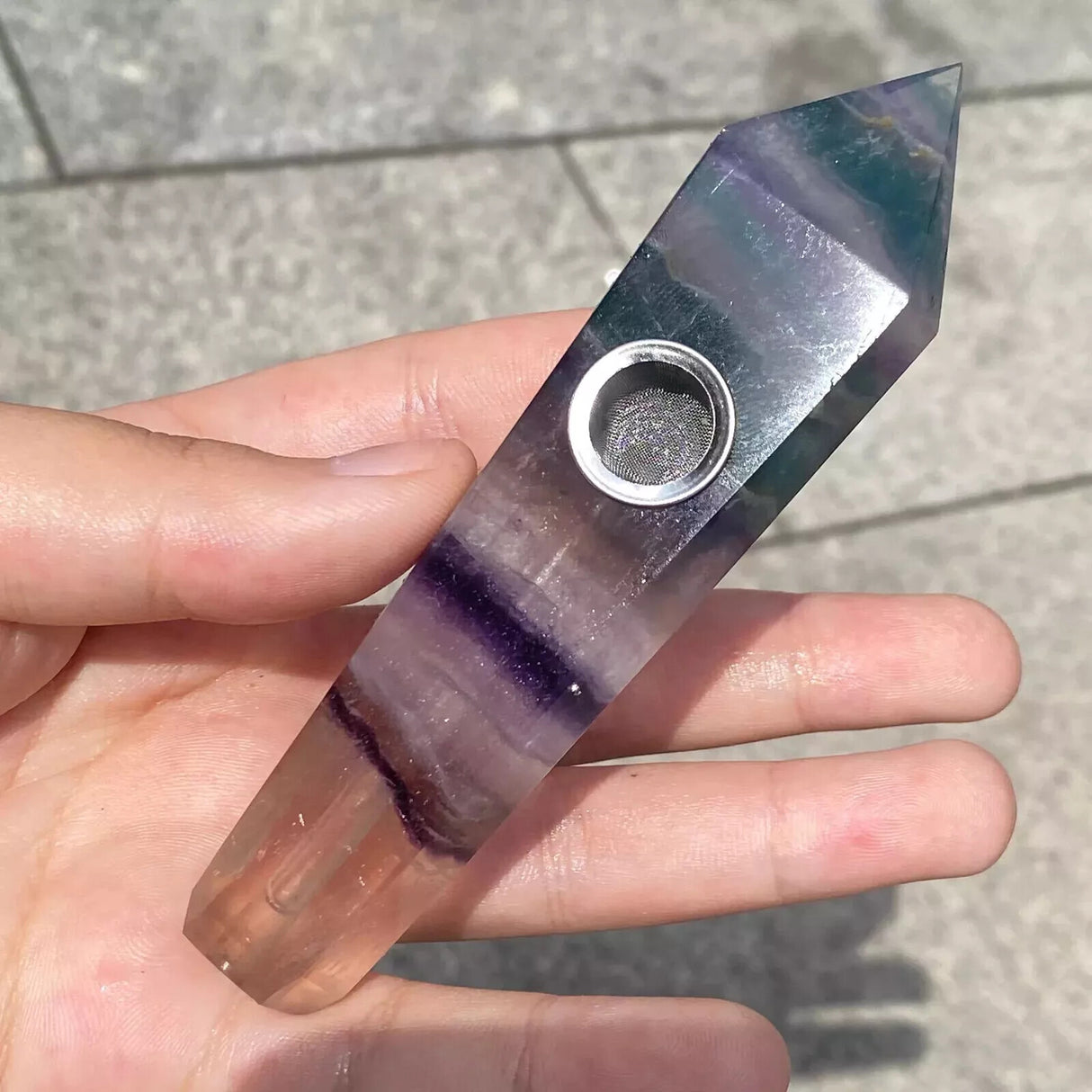 Natural Quartz Smoking Pipe Crystal Point Wand Stone Rock Obelisk Healing 1Pc