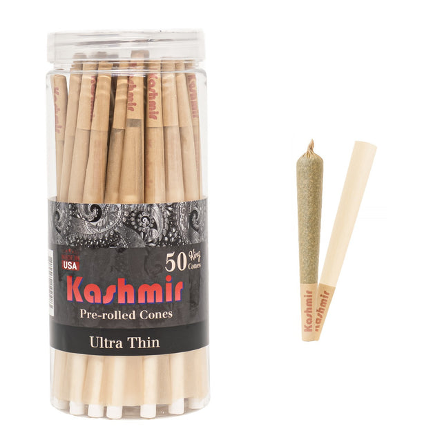 Kashmir Pre Rolled Cones King Ultrathin Slow Burning Rolling Paper Cones 50 Ct