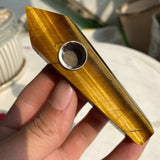 Natural Quartz Smoking Pipe Crystal Point Wand Stone Rock Obelisk Healing 1Pc