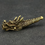 8Cm Retro Pure Copper Dragon Pipe Vintage Cigarette Holder Tobacco Stem Antique