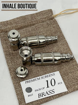 Collectible Metal Smoking Pipes 3” / Set of 2/ Nickel-Plated / in Burlap Pouch