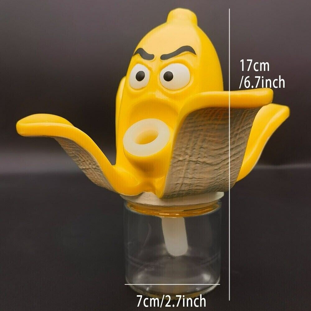 6.7" Angry Banana Hookah Silicone Water Pipe Smoking Hand Pipes Bubbler Yellow