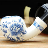 MUXIANG Ceramic Tobacco Pipe Handmade Smoking Pipe Gift with 10 Free Accessories