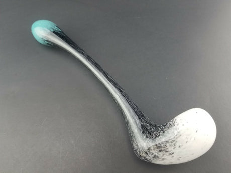 Teal, Black, and White Glass Gandalf - Tobacco - Sherlock about 8.5 Inches