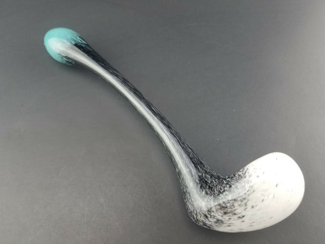 Teal, Black, and White Glass Gandalf - Tobacco - Sherlock about 8.5 Inches