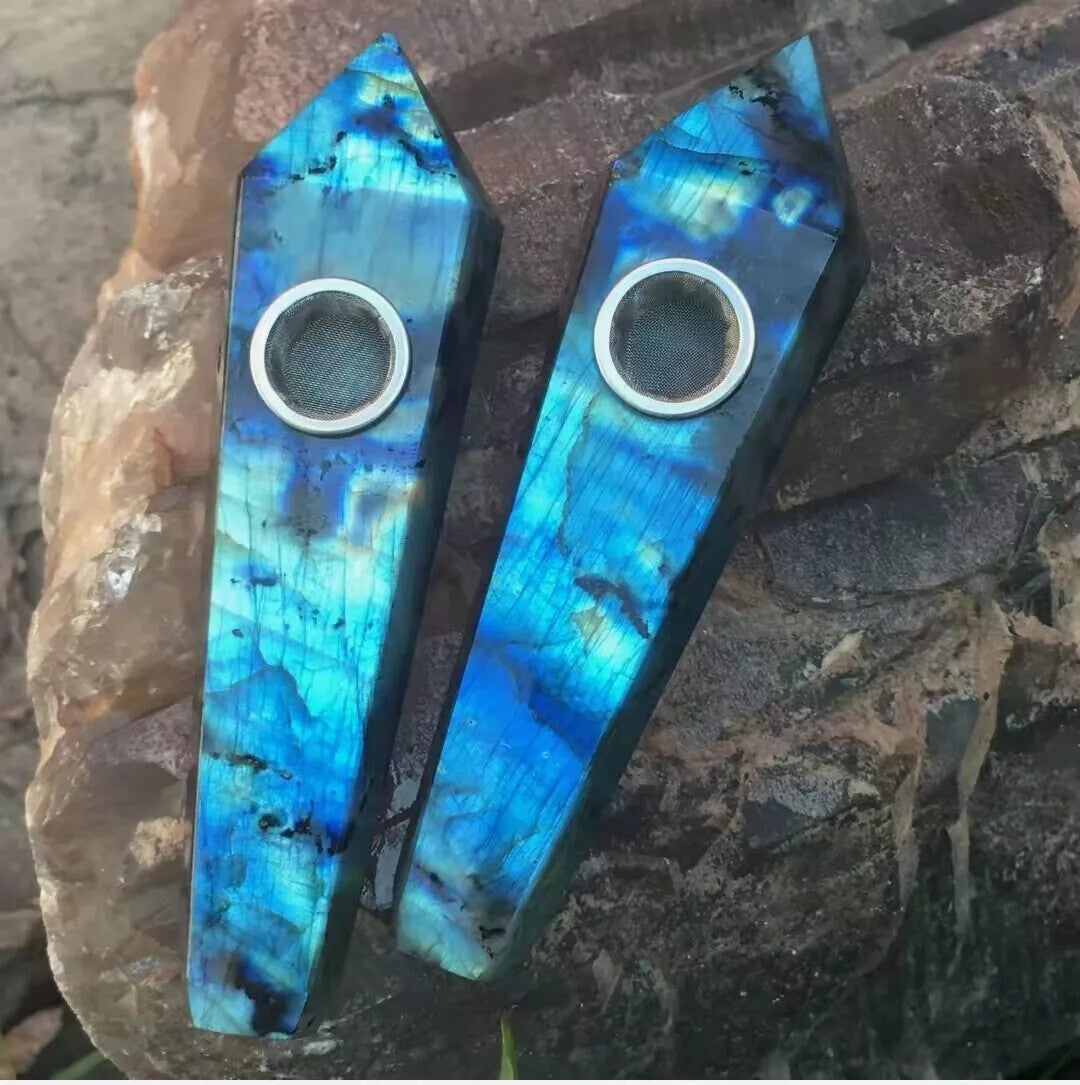 Natural Quartz Smoking Pipe Crystal Point Wand Stone Rock Obelisk Healing 1Pc