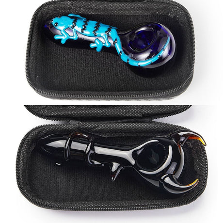 2-PACK 4-INCH HANDMADE GLASS TOBACCO PIPES WITH BOX