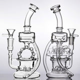 Recycler Glass Water Pipe Hookah Bong Bubbler Smoking Rig with 14Mm Bowl