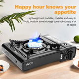 GVDV PORTABLE 1-BURNER BUTANE CAMPING BLACK STOVE WITH UPDATED CARRYING CASE
