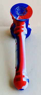 7.5 Inch Long Silicone Hammer Bubbler Tobacco Hookah Water Pipe