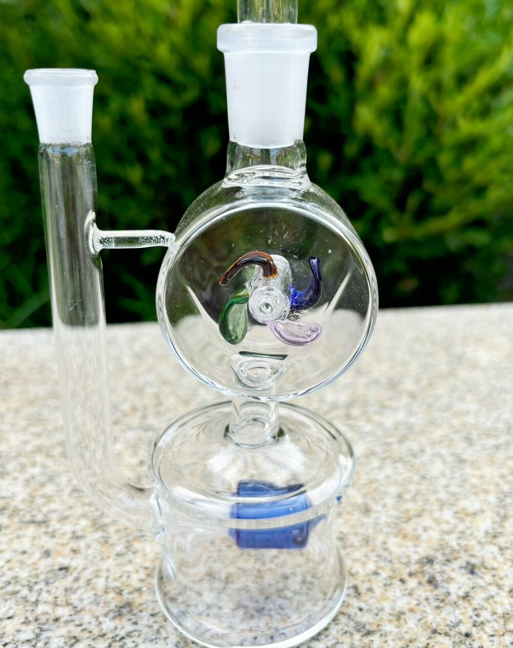 5.9'' Glass Bong Mini Windmill Spin Recycler Hookah Tornado Water Pipe Bubbler