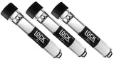 3X 'Lock N Load' Glass Chillum Tobacco Taster Pipes W/Cap 9Mm X 3" Length