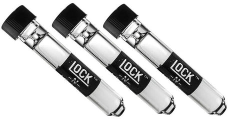3X 'Lock N Load' Glass Chillum Tobacco Taster Pipes W/Cap 9Mm X 3" Length