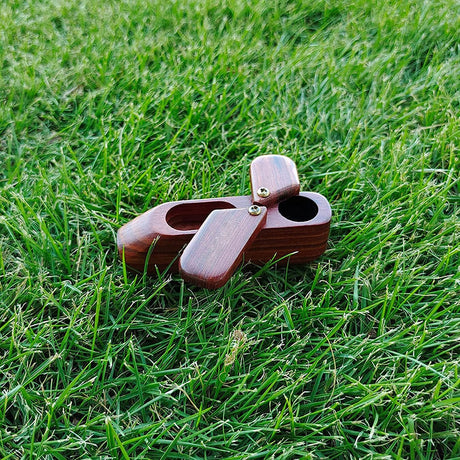 New Rotary Cover Wooden Smoking Pipe Portable Wood Pipe with Tobacco Storage Box