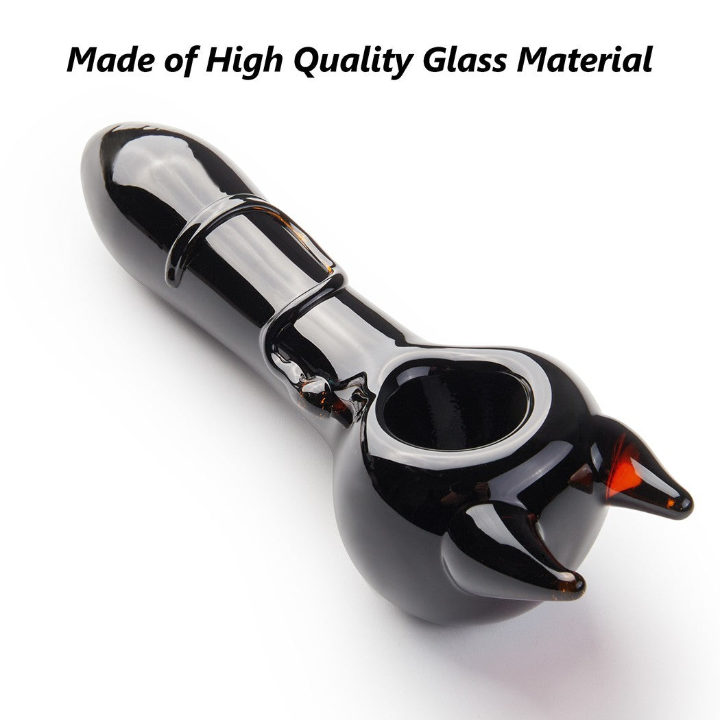 2-PACK 4-INCH HANDMADE GLASS TOBACCO PIPES WITH BOX