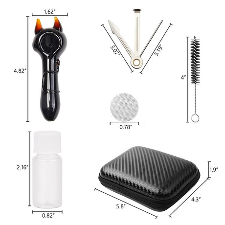 2-PACK 4-INCH HANDMADE GLASS TOBACCO PIPES WITH BOX